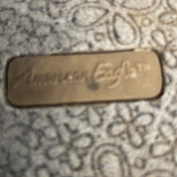 American Eagle flats open toe slip on navy blue fabric bows women size 8 - Picture 9 of 10